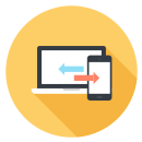 PC and mobile phone icon related to the diversity of platforms